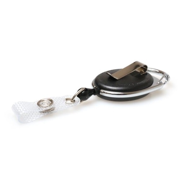 Kuva Black carabiner ID badge reel with belt clip and strap. 60270149 (DE,SE,NO,FI,RO,PL)