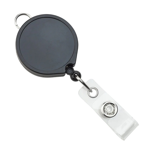 Picture of Black badge reel with ring and strap. 60270187