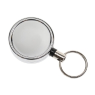 Picture of ID badge reel with belt clip and key ring. 60270208