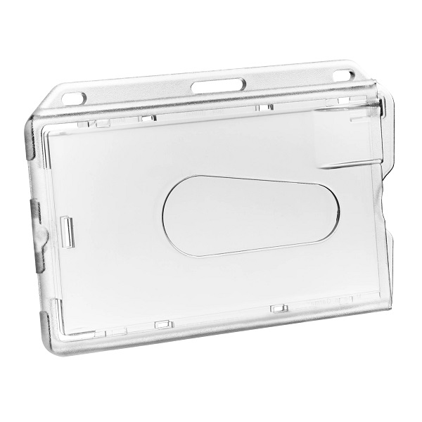Picture of Card holder / carrying case rigid plastic lock crystal clear / transparent (horizontal / landscape). 60270126