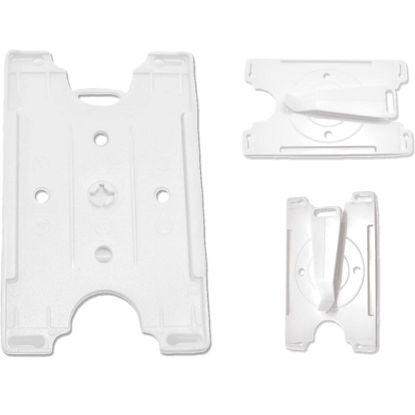 Kuva Cardholder/carrying case plastic white open-face with rotating (2-way) clip (horizontal/landscape)(vertical/portrait). 60270165 (DE,SE,NO,FI,RO,PL)