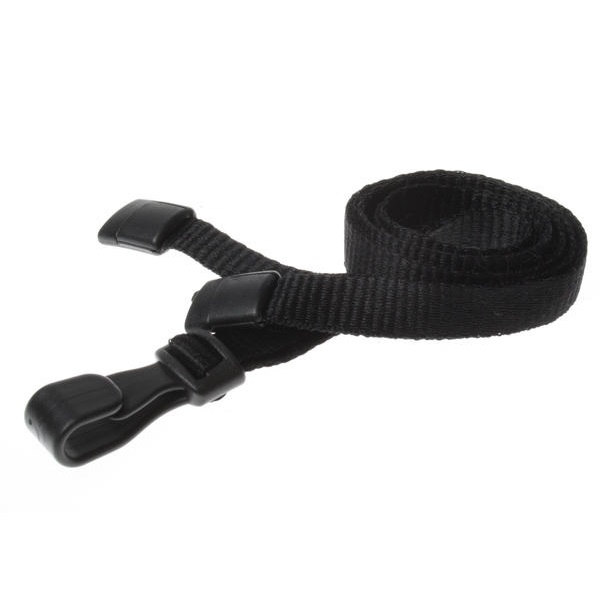 Kuva Black lanyard / Keyhanger 10 mm with plastic J clip - 100% polyester. 60270541 (DE,SE,NO,FI,RO,PL)