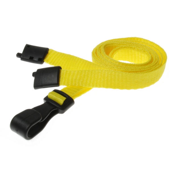 Picture of Yellow lanyard / Keyhanger 10 mm with plastic J clip - 100% polyester. 60270547