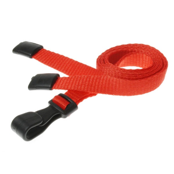 Picture of Red lanyard / Keyhanger 10 mm with plastic J clip - 100% polyester. 60270545