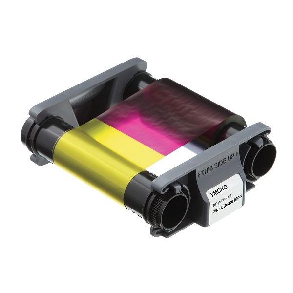 Picture of Evolis CBGR0100C badgy 100 / 200 4-color ribbon/dye film (YMCKO). Evolis CBGR0100C