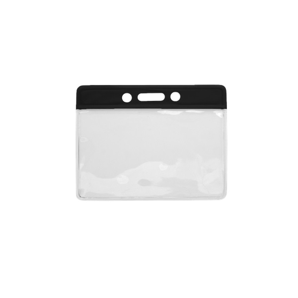 Kuva 86x54 mm Card holder / carrying case soft plastic. Black top / clear (horizontal / landscape). 60270311 (DE,SE,NO,FI,RO,PL)