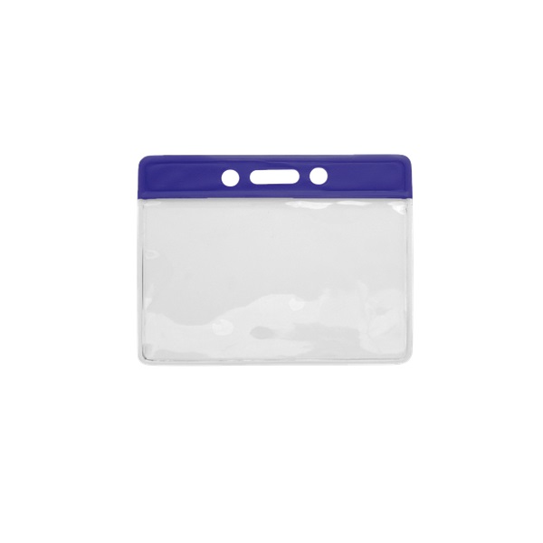 Picture of Card holder/carrying case soft plastic 86 x 54 mm. blue top/clear (horizontal/landscape). 60270318