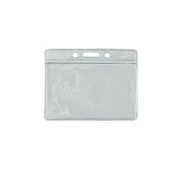 Kuva 86x54 mm Kortinhaltija / kantolaukku pehmeää muovia kirkas (vaakasuora). 60270310