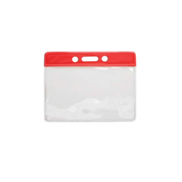 Kuva Card holder/carrying case soft plastic 86 x 54 mm. red top/clear (horizontal/landscape). 60270315 (DE,SE,NO,FI,RO,PL)