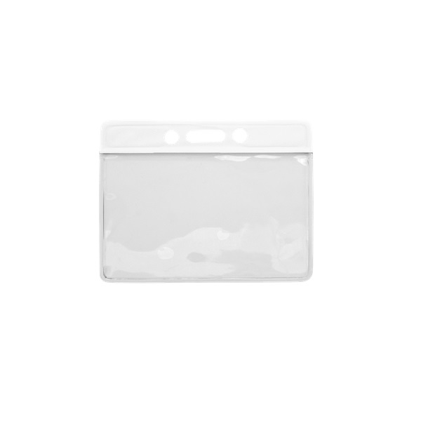 Picture of Card holder/carrying case soft plastic 86 x 54 mm. white top/clear (horizontal/landscape). 60270312