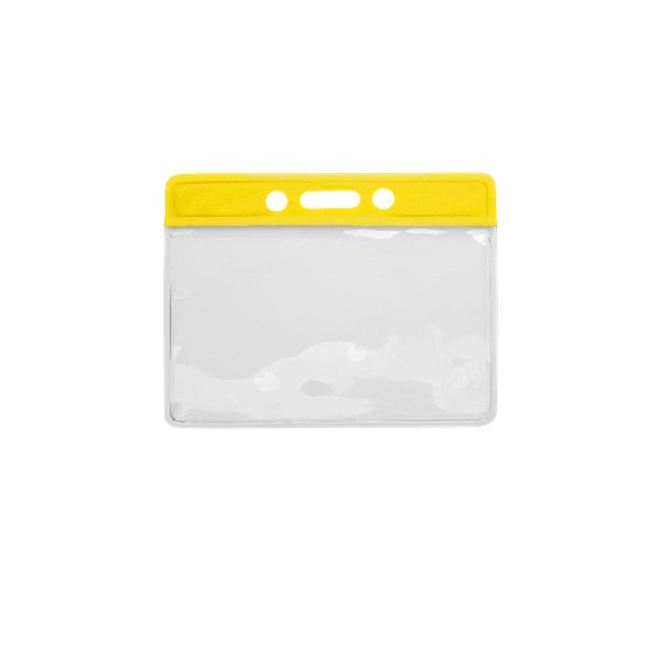 Picture of Card holder/carrying case soft plastic 86 x 54 mm. yellow top/clear (horizontal/landscape). 60270317