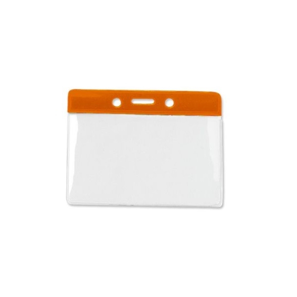 Kuva Card holder/carrying case soft plastic 86 x 54 mm. Orange top/clear (horizontal/landscape). 60270313 (DE,SE,NO,FI,RO,PL)