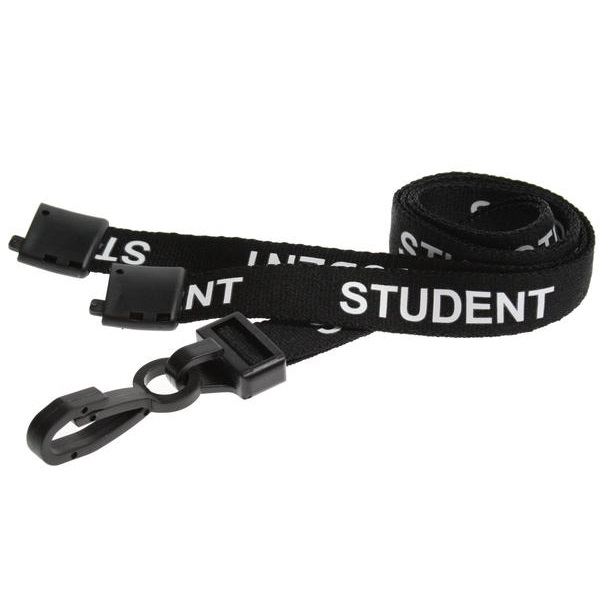 Kuva Student black lanyard / keyhanger 15 mm with plastic J clip. 60270593 (DE,SE,NO,FI,RO,PL)