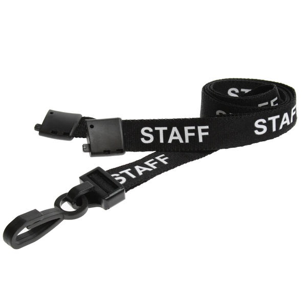 Picture of Staff black lanyard / keyhanger 15 mm with plastic J clip. 60270589