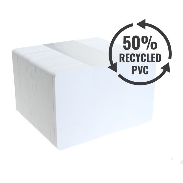 Kuva Plastic cards blank white 50% Recycled PVC - 0,76 mm / 760 micron. 70102124 (DE,SE,NO,FI,RO,PL)