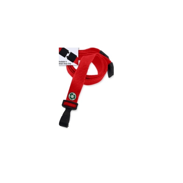 Kuva Red bamboo lanyard / keyhanger 10 mm with plastic J clip  - environmentally friendly. 60270525 (DE,SE,NO,FI,RO,PL)