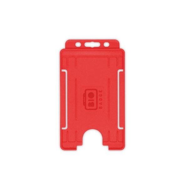 Picture of Bio badge Cardholder/carrying face open plastic red (vertical/portrait). 60270475