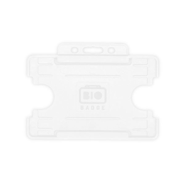Picture of White bio badge Cardholder/carrying face open plastic (horizontal/landscape). 60270452