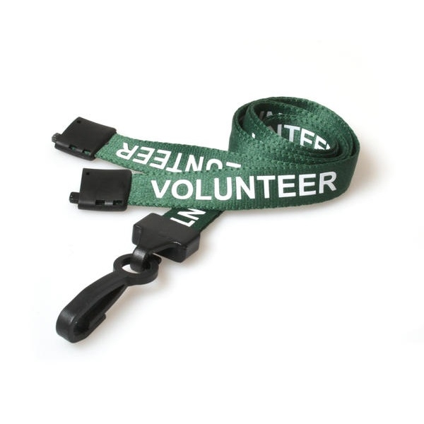 Kuva Volunteer green lanyard / keyhanger 15 mm with plastic J clip. 60270582 (DE,SE,NO,FI,RO,PL)