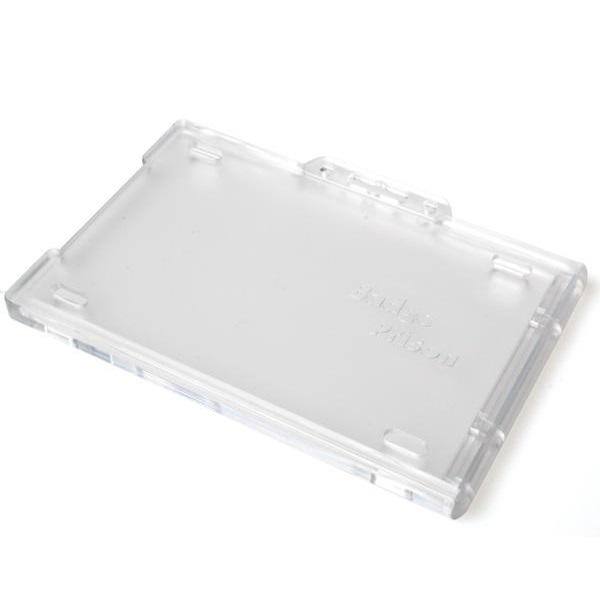 Picture of Enclosed Badge Prison Permanently Locking card holder / carrying case rigid plastic (horizontal / landscape). 60270279