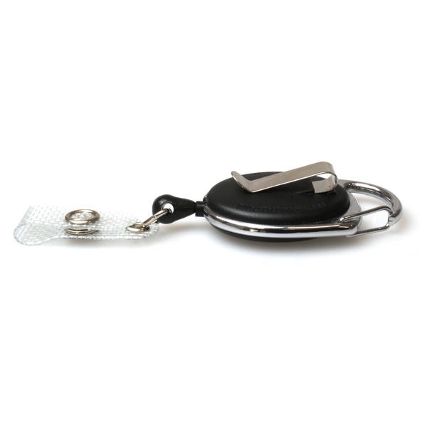 Kuva Black carabiner ID badge reel with belt clip and strap. 60270190 (DE,SE,NO,FI,RO,PL)