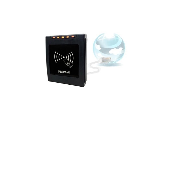 Kuva Promag Mifare UID Reader, Ethernet Interface with PoE. Gigatek Promag ER750-10 Reader RFID 13.56 MHz. PROM-ER750A-10 (DE,SE,NO,FI,RO,PL)