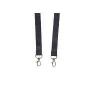 Picture of Black Event Double Clip lanyard / keyhanger 15 mm with metal trigger clips. 60270761