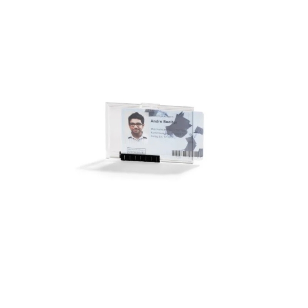 Kuva Durable Identity ID Badge/Badge Holder PUSHBOX MONO (Transparent). Enclosed card holder / carrying case rigid plastic. 60270298 (DE,SE,NO,FI,RO,PL)