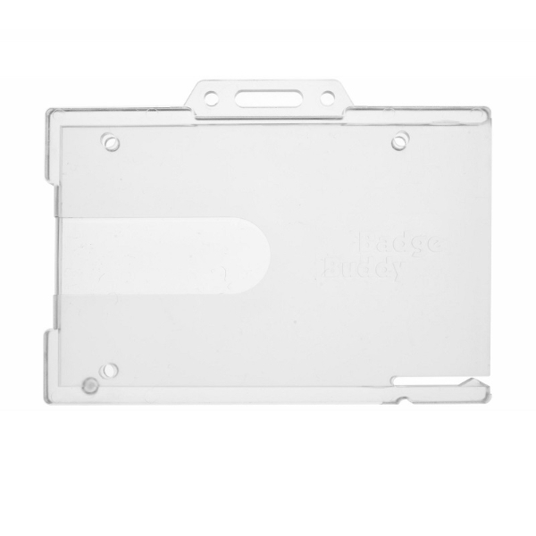 Picture of Enclosed ID Badge Lockable card holder / carrying case rigid plastic (horizontal / landscape) for 2 cards. 60270286