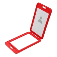 Kuva Grey 86x54 mm Card holder / carrying case hard plastic / Badge holder. Clear on both sides (vertical / portrait). 60270350 (DE,SE,NO,FI,RO,PL)