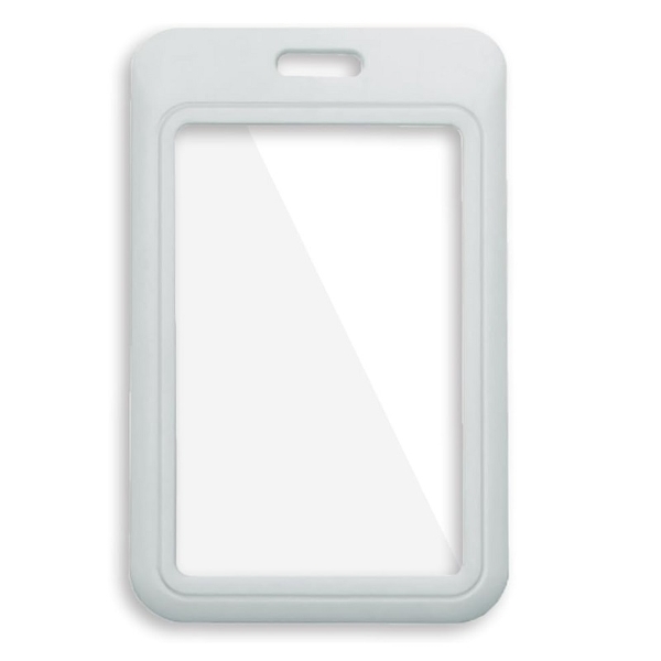 Kuva Grey 86x54 mm Card holder / carrying case hard plastic / Badge holder. Clear on both sides (vertical / portrait). 60270350 (DE,SE,NO,FI,RO,PL)