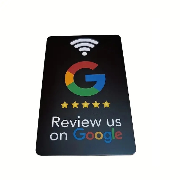 Kuva Review us on Google Black Plastic Card with NFC CHIP. 70102302 (DE,SE,NO,FI,RO,PL)