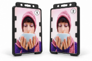 Picture of 2 sided/2 cards Bio Cardholder/carrying open face plastic black (vertical/portrait). 60270491